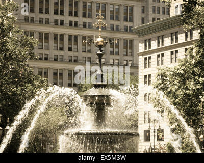 La fontana di stampo, City Hall Park, NYC Foto Stock