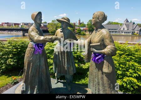 Anthony Stanton Bloomer statua in Seneca Falls NY Foto Stock