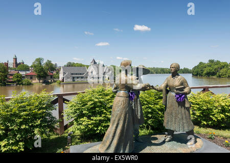 Anthony Stanton Bloomer statua in Seneca Falls NY Foto Stock