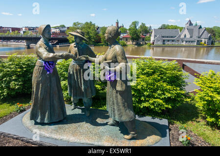 Anthony Stanton Bloomer statua in Seneca Falls NY Foto Stock