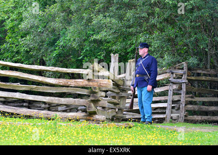 La guerra civile americana rievocazione storica all'Ulster American Folk Park Foto Stock