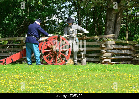 La guerra civile americana rievocazione storica all'Ulster American Folk Park Foto Stock