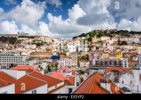 Lisbona, Portogallo città vecchia skyline. Foto Stock