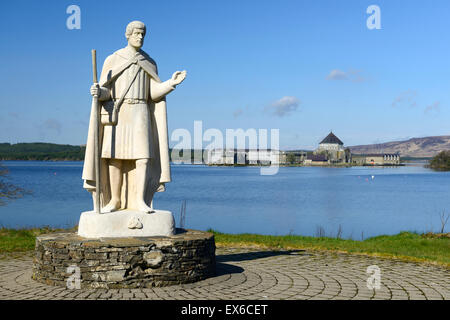 Lough Derg San Patrizio statua pellegrinaggio religioso isola religione sito cattolico donegal ferry penitenti RM Irlanda Foto Stock