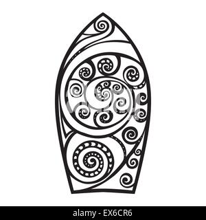 Tavola da Surf. Lo stile di tatuaggio. Illustrazione Vettoriale