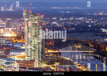 La Banca centrale europea grattacielo nella città di Francoforte sul Meno, Germania Foto Stock