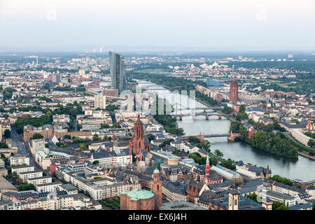 Veduta aerea della città di Francoforte sul Meno, Hesse, Germania Foto Stock