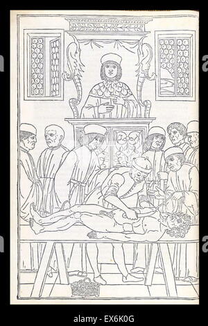 Illustrazione da 'Fasciculus medicinae' Venezia; 1494 il primo libro stampato a contenere tavole anatomiche. Scritto da Johannes de Ketham un medico tedesco che vive in Italia alla fine del XV secolo Foto Stock