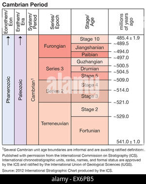Periodo Cambriano Foto Stock