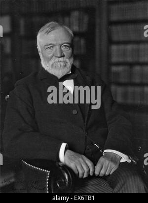 Fotografia di Andrew Carnegie (1835-1919) Scottish industriale americano che ha guidato la grande espansione dell'industria siderurgica americana. Datata 1905 Foto Stock