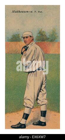 Christy Mathewson/Albert Bridwell, New York Giants, baseball card ritratto. Foto Stock