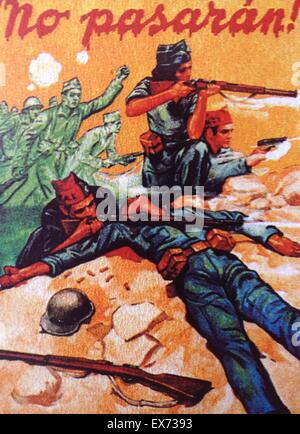 Il repubblicano no pasaran poster, durante la Guerra Civile Spagnola Foto Stock