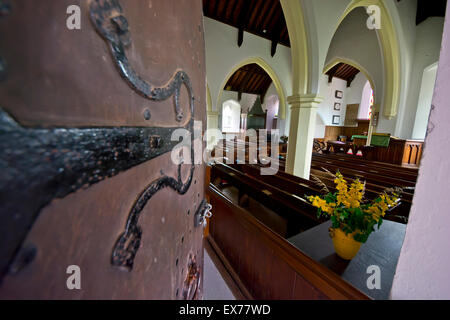 Chiesa Freethorpe flint round tower Foto Stock