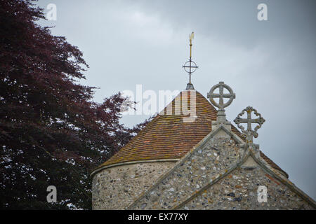 Chiesa Freethorpe flint round tower Foto Stock