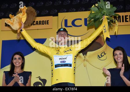 Amiens, Francia. 08 Luglio, 2015. MARTIN Tony di Etixx - Quick Step dopo la fase 5 del 102º edizione del Tour de France 2015 con inizio in Arras e finire in Amiens, Francia (189 km) Credito: Azione Sport Plus/Alamy Live News Foto Stock