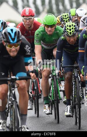 Amiens, Francia. 08 Luglio, 2015. SIEBERG Marcel di Lotto Soudal - GREIPEL Andre del Lotto Soudal durante la fase 5 del 102º edizione del Tour de France 2015 con inizio in Arras e finire in Amiens, Francia (189 km) Credito: Azione Sport Plus/Alamy Live News Foto Stock