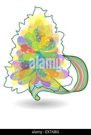 Multicolor albero di natale isolato su uno sfondo bianco Foto Stock