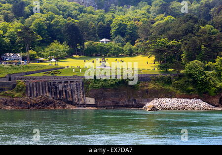 Llandudno il giardino pubblico visto dal molo Foto Stock