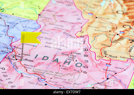 Boise imperniata su una mappa degli STATI UNITI D'AMERICA Foto Stock