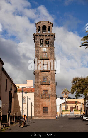 Il campanile della chiesa Iglesia de La concezione, San Cristóbal de La Laguna, Tenerife, Isole Canarie, Spagna, Europa Foto Stock