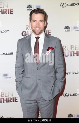 Sydney, Australia. 9 luglio 2015. Attore Patrick Brammall (Ruben Guthrie cast) arriva sul tappeto rosso al Ritz, 45 St Paul's Street, Randwick per la vagliatura di gala del film 'Ruben Guthrie'. Credito: Credito: Richard Milnes/Alamy Live News Foto Stock