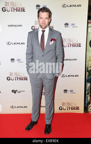 Sydney, Australia. 9 luglio 2015. Attore Patrick Brammall (Ruben Guthrie cast) arriva sul tappeto rosso al Ritz, 45 St Paul's Street, Randwick per la vagliatura di gala del film 'Ruben Guthrie'. Credito: Credito: Richard Milnes/Alamy Live News Foto Stock