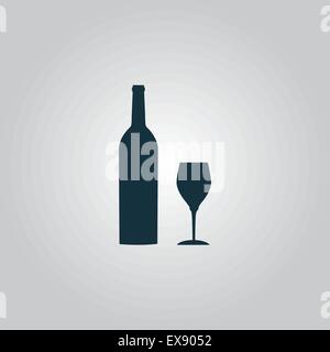 Bottiglia di vino e vetro Illustrazione Vettoriale