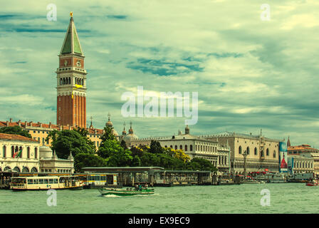 In stile retrò immagine del Grand Canal, Venezia, Italia Foto Stock