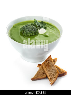 Broccoli cream soup isolato Foto Stock