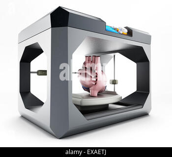 Stampante 3D isolati su sfondo bianco Foto Stock