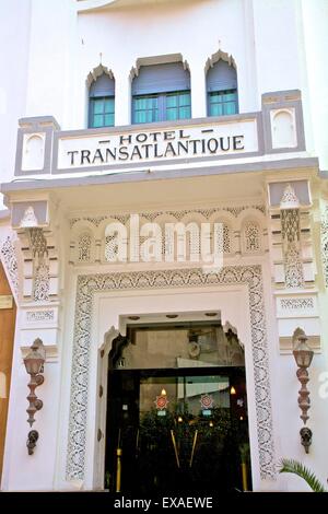 1922 Hotel Transatlantique con Art Deco esterni architettonici, Casablanca, Marocco, Africa Settentrionale, Africa Foto Stock