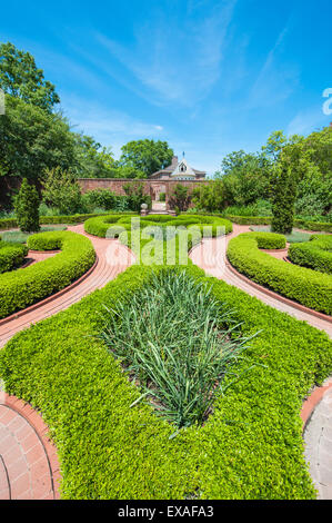 Giardini presso il Palazzo Tryon, New Bern, North Carolina, Stati Uniti d'America, America del Nord Foto Stock