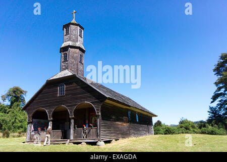 La chiesa di San Antonio, colo, isola di Chiloe, Sito Patrimonio Mondiale dell'UNESCO, Cile, Sud America Foto Stock