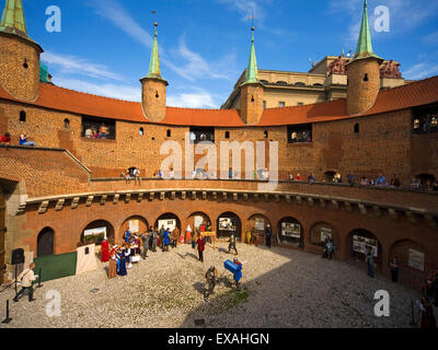 Polonia Cracovia Barbican visualizza Foto Stock