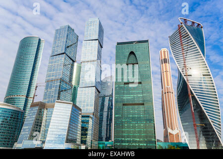 Grattacieli del moderno Moscow-City International business e finanziare lo sviluppo, Mosca, Russia, Europa Foto Stock
