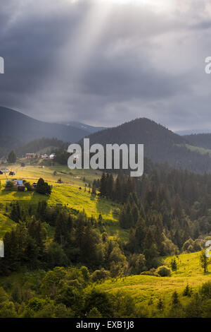 Evening landscape in summer time in mountains. Foto Stock