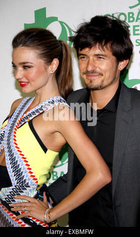 Orlando Bloom e Miranda Kerr al Global Green USA del decimo Pre-Oscar annuale partito svoltasi presso l'Avalo a Los Angeles. Foto Stock