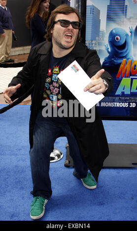 Jack Black al la premiere di 'Monsters contro alieni" tenutasi presso Amphitheatre di Gibson in città universale il 22 marzo 2009. Foto Stock