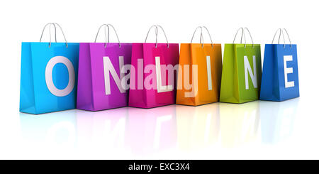 Shopping online concetto, 3D render Foto Stock