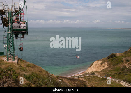 Funivia, allume Bay, l'Isola di Wight, Regno Unito Foto Stock