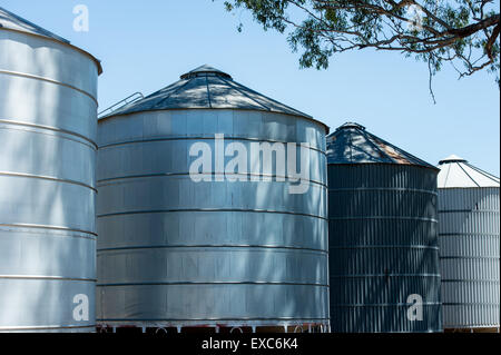 Silos in campagna australiana Foto Stock