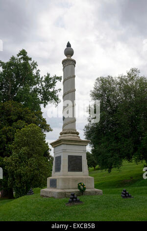 Fredericksburg Battlefield Cemetery monumento al Fredericksburg National Battlefield Park, Fredericksburg, Virginia USA. Foto Stock