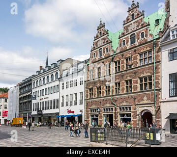 Amagertorv Copenhagen in Danimarca con il Royal Copenhagen shop Foto Stock