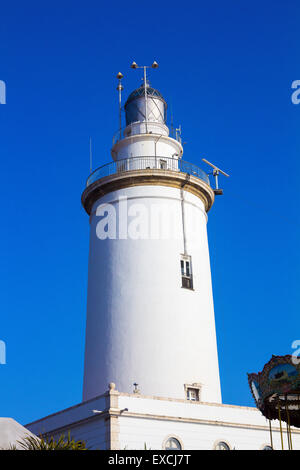 Il famoso faro di La Malagueta a Malaga Spagna Foto Stock