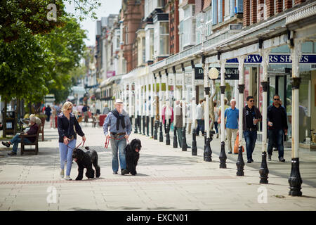 Fotografie intorno a Southport raffigurato tettucci vetrati su shop facciate a Lord Street è la strada principale dello shopping di Southport, Foto Stock
