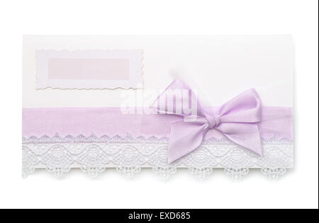 Vintage matrimonio inviti card isolato su bianco Foto Stock