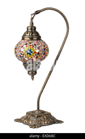 Vintage lampada da tavolo isolato su bianco Foto Stock