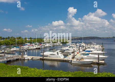 Marina sul fiume di pace in Punta Gorda Florida Foto Stock