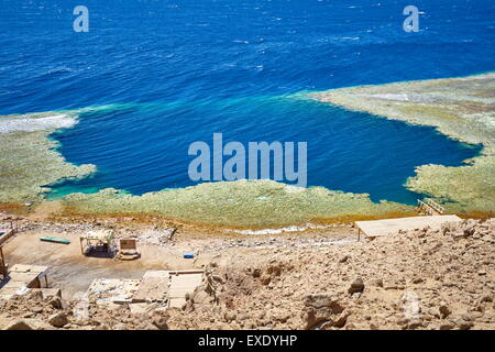 Blue Hole, Dahab, Sinai, Mar Rosso, Egitto Foto Stock