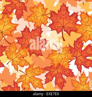 Seamless pattern con l'autunno foglie di acero. Illustrazione Vettoriale. Illustrazione Vettoriale